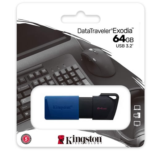 kingston datatraveler exodia M 64 GB USB 3.2 Negro/azul