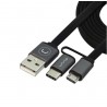 Cable UNNO 2 en 1 Tipo C y Micro USB - 1m - CB4056GY