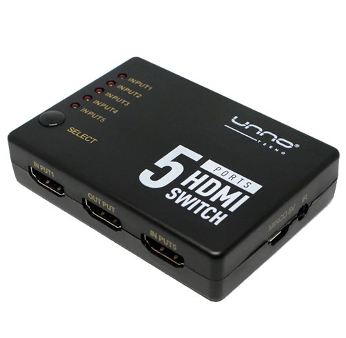 Switch HDMI Int.co 5 entradas a 1 salida c/control Ultra HD 4K