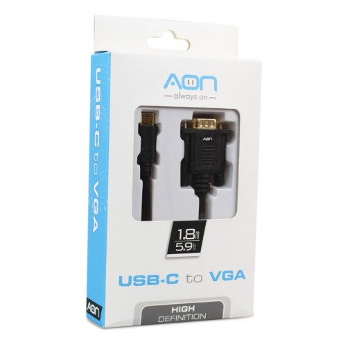 Cable AON USB-C a VGA – 3.0m/9.8ft (AO-CB-5102)