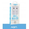 Cable AON USB-C a Micro USB – Blanco – 2m/65ft (AO-CB-6011)