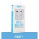 Cable AON USB-C a Micro USB – Blanco – 3.5m/11.4ft
