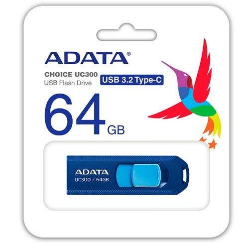 Memoria USB de 32 GB UV220 Negro con Azul Adata