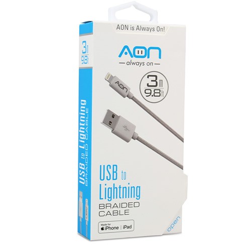 Cable AON USB a Lightning MFI 3m 