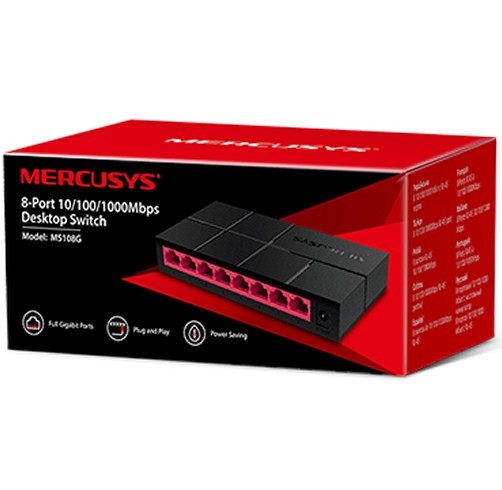 Switch Mercusys MS108G - 8 puertos - 10/100/1000 Mbps