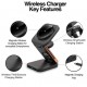 Cargador Argom magnetico Wireless 3 en 1- ARG-AC-0144BK