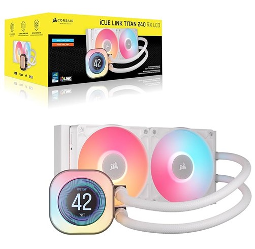 Corsair iCue Link Titan 240 RX LCD - Blanco