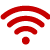 Wi‑Fi signal icon on a red background