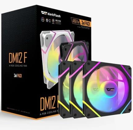 Darkflash DM12 PRO PWM A-RGB - Negro-Pack de 3