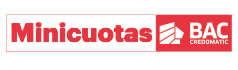 Minicuotas logo with BAC Credomatic branding in red