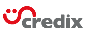 Credix logo: red curved arc above the gray wordmark 'credix'.