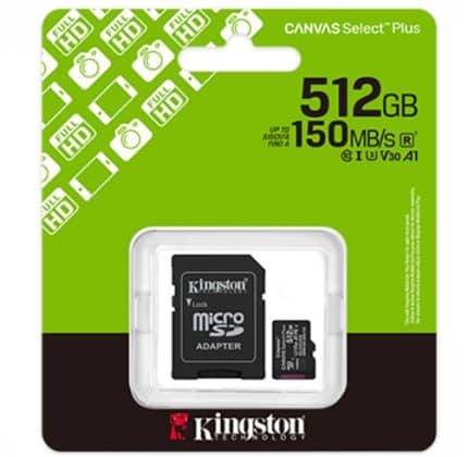 Micro SD Kingston Canvas Select Plus 512GB - SDCS3/512GB