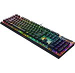 Rainbow RGB mechanical gaming keyboard with a transparent cutaway showing internal circuitry and wiring.