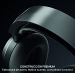 Over-ear headphones with a premium steel frame and soft fabric cushions, built for lasting comfort.