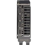 Back panel of a graphics card showing three DisplayPort outputs and one HDMI output