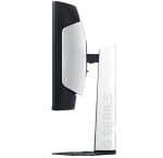 Side view of a slim computer monitor mounted on a stand against a white background.