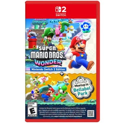 Nintendo Switch game case for Super Mario Bros. Wonder with Mario and friends on the cover