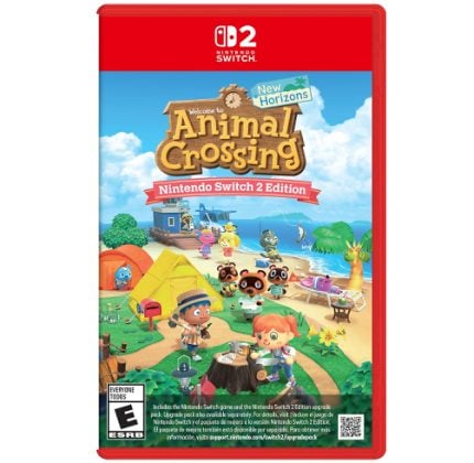 Nintendo Switch game case for Animal Crossing: New Horizons on a sunny beach with villagers and tropical scenery (2nd Edition).