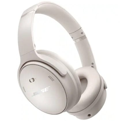 White over-ear headphones with cushioned ear cups on a white background