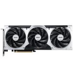 MSI triple-fan graphics card with PCIe connector shown from the side
