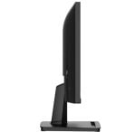 Side view of a black flat-screen computer monitor on its stand, viewed from the left.