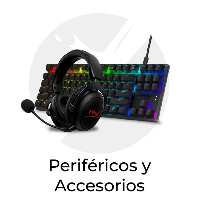 Auriculares gaming negros con micrófono y teclado RGB para videojuegos, representando la categoría Periféricos y Accesorios.