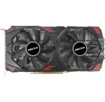 Biostar dual-fan graphics card with black and red cooling shroud and two cooling fans