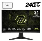 24-inch curved gaming monitor with 240Hz FHD (1920x1080), HDR Ready, MSI branding on stand