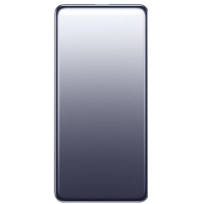 Front view of a tall smartphone with a smooth gradient screen, light at the top fading to dark at the bottom.