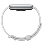 Apple Watch magnetic charging cable coiled in a loop with a silver charging puck at the top.