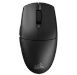 Black Corsair M65 gaming mouse with scroll wheel and side buttons, top view