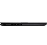 Slim black laptop shown in profile from the left, with USB ports and Ethernet jack along the edge.