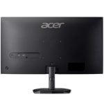 Back of a black Acer monitor on its stand; left port cluster with HDMI/USB inputs, right has a small rectangular cutout.