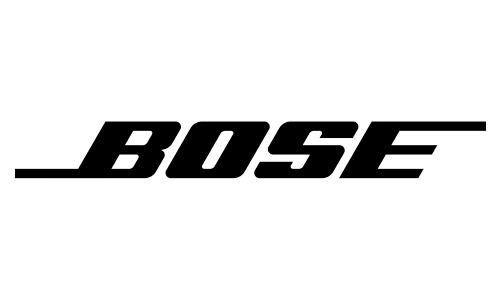 Bose wordmark logo with a horizontal line extending from the left.