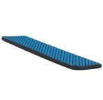 Blue ridged foam foot massage pad designed to roll under the sole.
