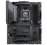 ATX motherboard with an LGA socket, four RAM slots, PCIe slots, and cooling heatsinks visible, labeled MAG and Tomahawk Max II (product photo).