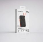 Boxed AGOMTech ST10 magnetic power bank charging station packaging featuring a black device with orange pull loop on a white box.