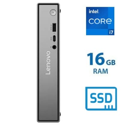 Lenovo small-form-factor PC with Intel Core i7, 16 GB RAM and an SSD
