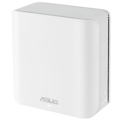 White ASUS wireless router/access point with rounded edges and a subtle vent on the side