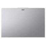 Top view of a closed silver Acer laptop with the Acer logo on the lid
