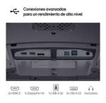 Back panel with multiple ports: two HDMI 2.1, DisplayPort 1.4, USB-B 3.0, two USB-A 3.0, and an audio jack