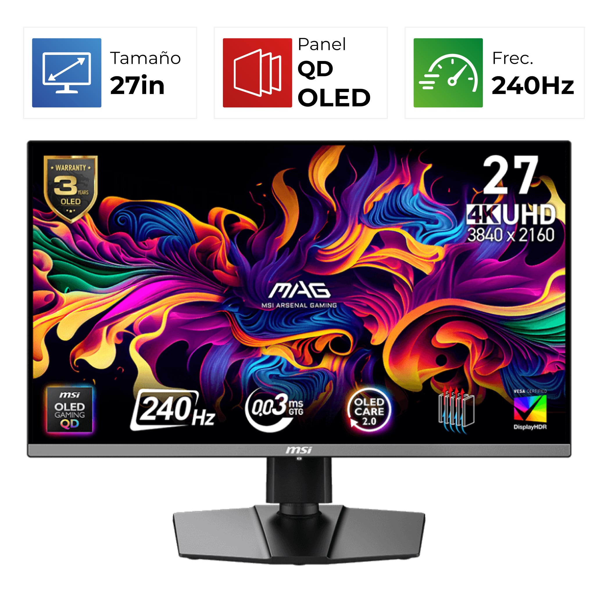 MSI MAG 272UP QD-OLED X24 – 27″ – 4K – 240 Hz – OLED