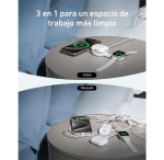 Anker Cargador Ultra Compact 3 in 1 Qi2 - 15W Fast Charging Wireless - Blanco - Imagen 2