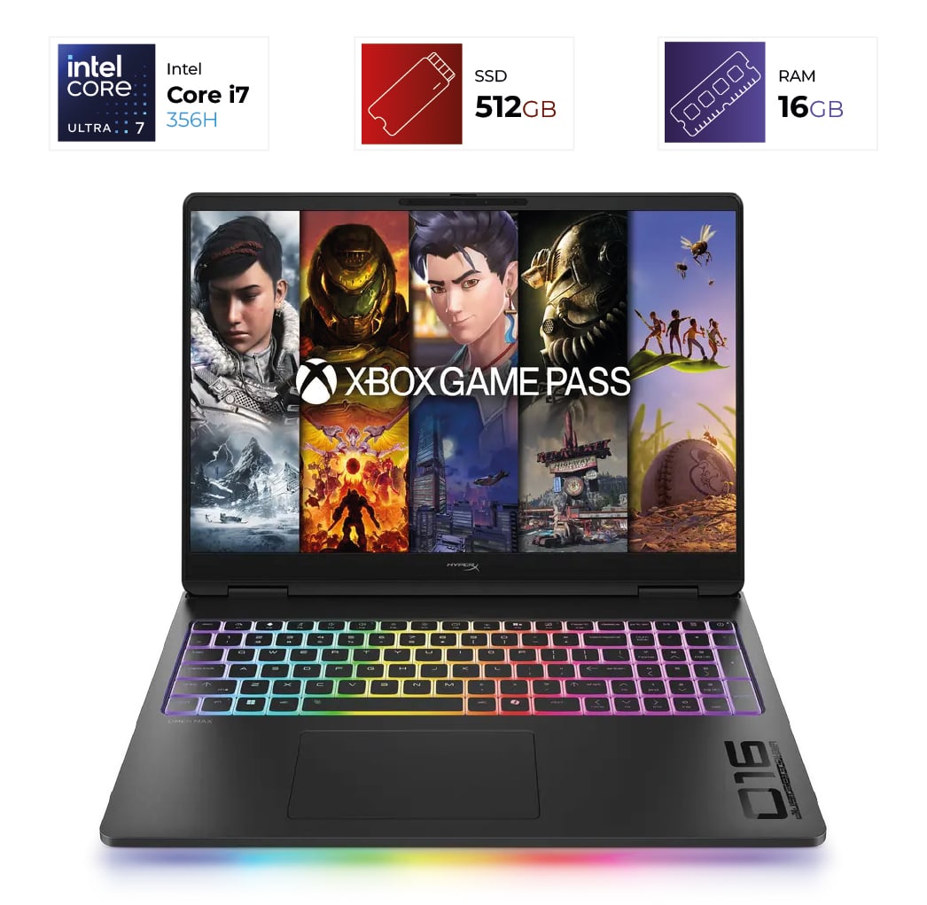 HP HyperX Omen 16 – Intel Ultra 7 356H – 16GB – RTX 5060 – 512GB